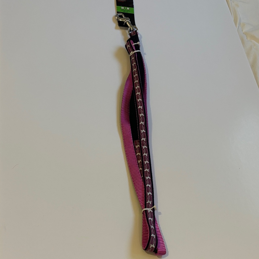 Pink Patterned Dog Leash with Padded Handle